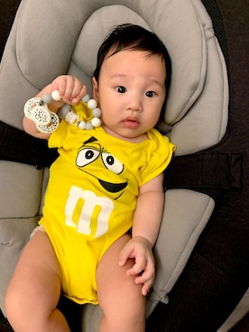 「M&M（エムアンドエム）のアイテム」を使った、CYCさん（キッズ・70cm）の秋コーディネート