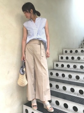 「NANO universe（ナノユニバース）のアイテム（サンダル）」を使った、nano・universe lady's webeditorさん（レディース・171cm）の春コーディネート