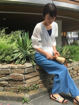 「NANO universe（ナノユニバース）のアイテム（サンダル）」を使った、nano・universe lady's webeditorさん（レディース・171cm）の春コーディネート