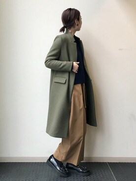 「タッセルローファー」｜「アイテム（チェスターコート）」を使った、nano・universe lady's webeditorさん（レディース・171cm）の秋コーディネート