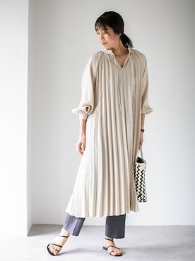 「プリーツ」｜nano・universe lady's webeditorさん（レディース・171cm）の夏コーディネート