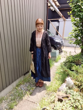 「大ぶりアクセサリー」｜「アイテム（トップス）」を使った、こっちさん（レディース・155cm）の夏コーディネート
