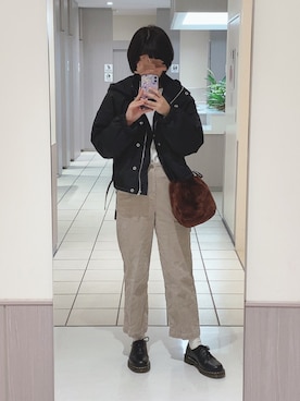 「ANDGEEBEE（アンジービー）のアイテム（ダウンジャケット/コート）」を使った、mayuさん（レディース・163cm）の秋コーディネート