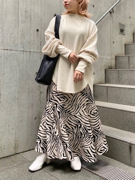 「RAY CASSIN（レイカズン）のアイテム（スカート）」を使った、misumiさん（レディース・148cm）の秋コーディネート