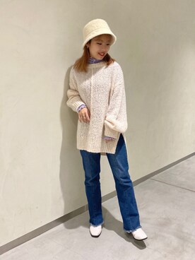 「RAY CASSIN（レイカズン）のアイテム（帽子）」を使った、misumiさん（レディース・148cm）の冬コーディネート