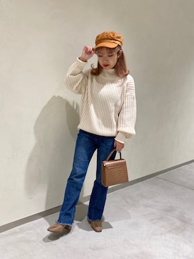 「RAY CASSIN（レイカズン）のアイテム（帽子）」を使った、misumiさん（レディース・148cm）の冬コーディネート