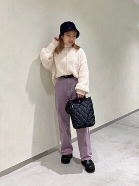 「RAY CASSIN（レイカズン）のアイテム（帽子）」を使った、misumiさん（レディース・148cm）の冬コーディネート
