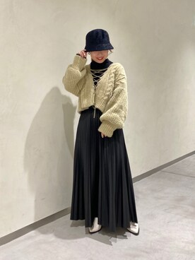 「RAY CASSIN（レイカズン）のアイテム（帽子）」を使った、misumiさん（レディース・148cm）の冬コーディネート