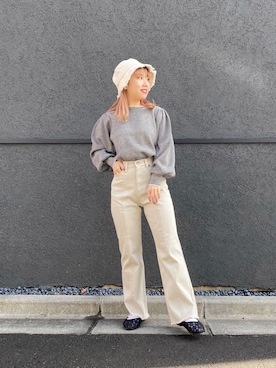 「RAY CASSIN（レイカズン）のアイテム（帽子）」を使った、misumiさん（レディース・148cm）の冬コーディネート