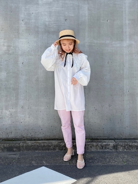 「RAY CASSIN（レイカズン）のアイテム（帽子）」を使った、misumiさん（レディース・148cm）の春コーディネート