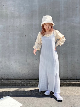 「RAY CASSIN（レイカズン）のアイテム（帽子）」を使った、misumiさん（レディース・148cm）の春コーディネート