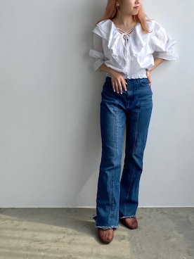 「Ray Cassin」｜「アイテム（スリッポン）」を使った、misumiさん（レディース・148cm）の春コーディネート