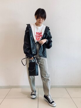 「CONVERSE（コンバース）のCONVERSE コンバース オール スター オックス / ALL STAR OX(BLACK) 32160321（スニーカー）」を使った、KASUMIさん（レディース・161cm・20代）の秋コーディネート