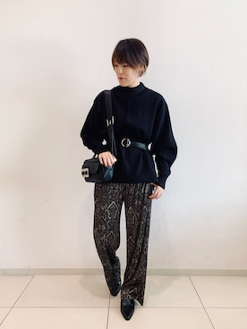 「PAGEBOY（ページボーイ）のハイネックウラケプルオーバー(トレーナー/スウェット)（スウェット）」を使った、KASUMIさん（レディース・161cm）の秋コーディネート