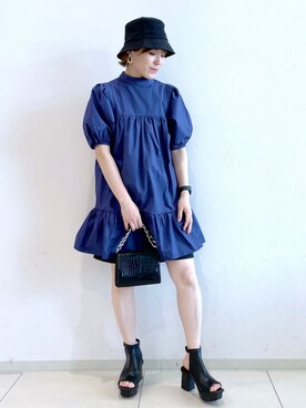 「ミニワンピ」｜KASUMIさん（レディース・161cm）の春コーディネート