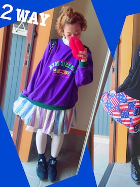 「JOYRICH」｜「アイテム（スウェット）」を使った、824さん（レディース・158cm）の冬コーディネート