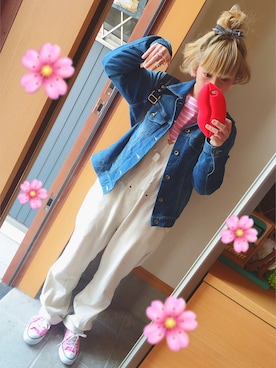 「Rodeo Crowns（ロデオクラウンズ）のアイテム（デニムジャケット）」を使った、824さん（レディース・158cm）の春コーディネート