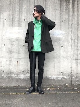 「rag & bone（ラグアンドボーン）のアイテム（テーラードジャケット）」を使った、青山圭佑さん（メンズ・170cm）の春コーディネート