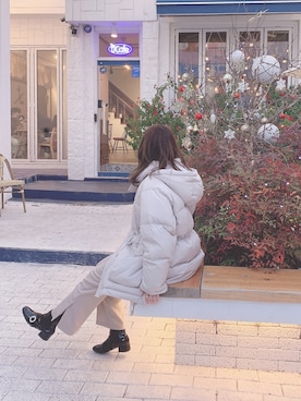 「SNIDEL（スナイデル）のアイテム（ダウンジャケット/コート）」を使った、kobaさん（レディース・158cm）の春コーディネート