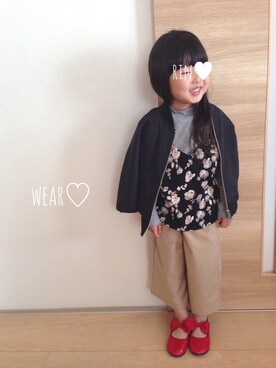 「Right-on（ライトオン）のアイテム（アンサンブル）」を使った、Rin♡さん（キッズ・100cm）の春コーディネート
