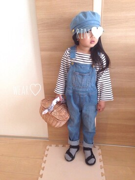 「スポサン」｜「アイテム（サロペット/オーバーオール）」を使った、Rin♡さん（キッズ・100cm）の春コーディネート