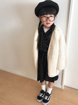 「ZARA KIDS」｜「アイテム（シャツワンピース）」を使った、Rin♡さん（キッズ・110cm）の冬コーディネート