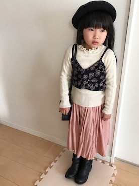 「5歳」｜「アイテム（その他トップス）」を使った、Rin♡さん（キッズ・110cm）の冬コーディネート