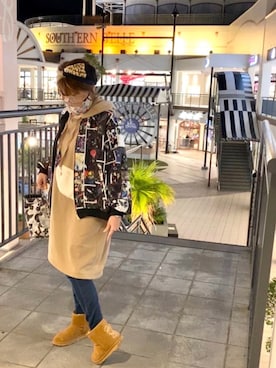 「ScoLar（スカラー）のアイテム（ジャケット/アウター）」を使った、kacokoさん（レディース・155cm）の冬コーディネート