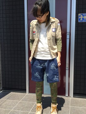 「FRYE（フライ）のアイテム（ブーツ）」を使った、AyamiyakEさん（レディース・160cm）の春コーディネート
