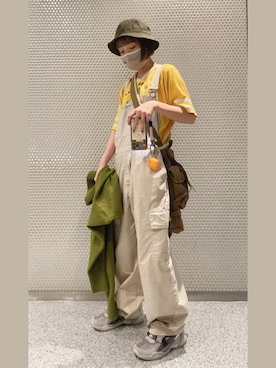 「アイテム（オールインワン・サロペット）」を使った、もりろさん（レディース・156cm・20代）の秋コーディネート