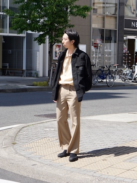 「アイテム（ミリタリージャケット）」を使った、shinshin7111さん（メンズ・175cm）の春コーディネート