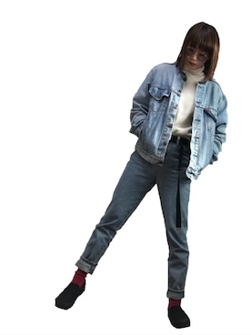 「blue」｜「アイテム（スリッポン）」を使った、arさん（レディース・157cm）の冬コーディネート