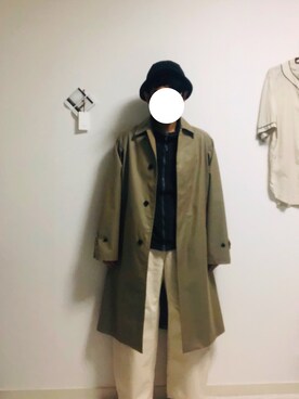 「yoke」｜「アイテム（ステンカラーコート）」を使った、taka(相互フォロー)さん（メンズ・170cm）の春コーディネート