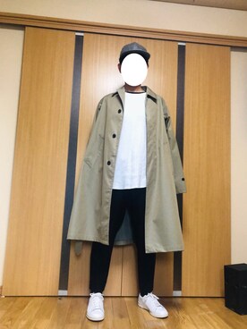 「KIJIMA TAKAYUKI」｜「アイテム（ステンカラーコート）」を使った、taka(相互フォロー)さん（メンズ・170cm）の春コーディネート