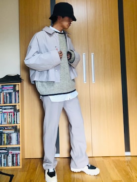 「Eddie Bauer（エディーバウアー）のアイテム（ニット/セーター）」を使った、taka(相互フォロー)さん（メンズ・170cm）の冬コーディネート