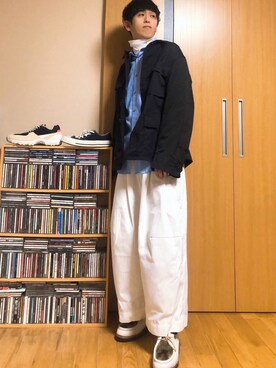 「SHINYAKOZUKA（シンヤコヅカ）のアイテム（チノパンツ）」を使った、taka(相互フォロー)さん（メンズ・170cm）の冬コーディネート