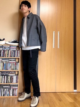 「パラブーツ」｜「アイテム（ブルゾン）」を使った、taka(相互フォロー)さん（メンズ・170cm）の冬コーディネート