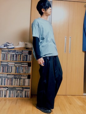 「SHINYAKOZUKA（シンヤコヅカ）のアイテム（チノパンツ）」を使った、taka(相互フォロー)さん（メンズ・170cm）の春コーディネート