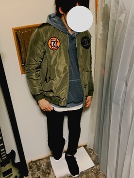 「chanel」｜「アイテム（ブルゾン）」を使った、ふわってぃーさん（メンズ・177cm）の冬コーディネート
