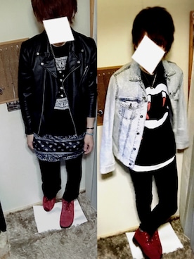 「Yves Saint Laurent（イヴサンローラン）のアイテム（Tシャツ/カットソー）」を使った、ふわってぃーさん（メンズ・177cm）の冬コーディネート