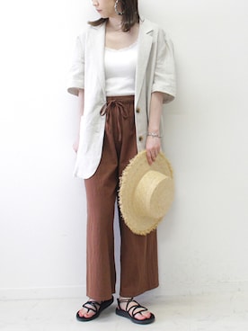 「スポサン」｜「アイテム（その他アウター）」を使った、fujiさん（レディース・154cm）の夏コーディネート