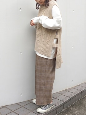 「PURE BRIGHT（ピュアブライト）のアイテム」を使った、fujiさん（レディース・154cm）の秋コーディネート