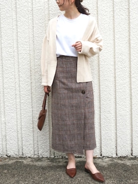 「PURE BRIGHT（ピュアブライト）のアイテム」を使った、fujiさん（レディース・154cm）の秋コーディネート