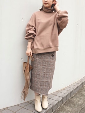 「PURE BRIGHT（ピュアブライト）のアイテム」を使った、fujiさん（レディース・154cm）の冬コーディネート