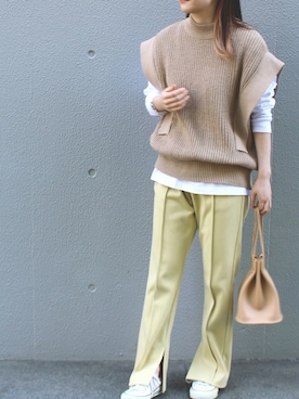 「INCEDE（インシード）のアイテム（パンツ）」を使った、fujiさん（レディース・154cm）の冬コーディネート