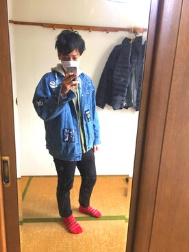 「417 EDIFICE（フォーワンセブンエディフィス）のアイテム（パーカー）」を使った、けんごろうまるさん（メンズ・172cm）の冬コーディネート