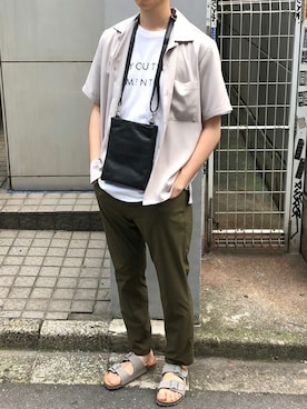 「NANO universe（ナノユニバース）のアイテム（チノパンツ）」を使った、nano・universe men's staffさん（メンズ・173cm）の夏コーディネート