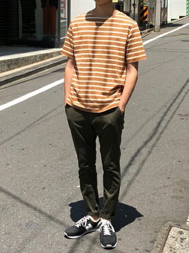 「NANO universe（ナノユニバース）のアイテム（チノパンツ）」を使った、nano・universe men's staffさん（メンズ・173cm）の夏コーディネート