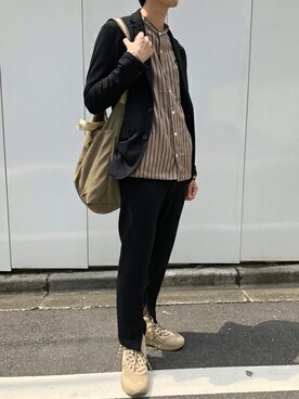 「Gramicci（グラミチ）のアイテム（バッグ）」を使った、nano・universe men's staffさん（メンズ・173cm）の夏コーディネート