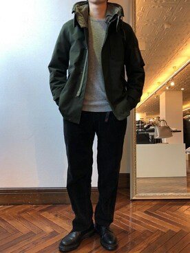 「NANO universe（ナノユニバース）のアイテム（モッズコート）」を使った、nano・universe men's staffさん（メンズ・173cm）の秋コーディネート